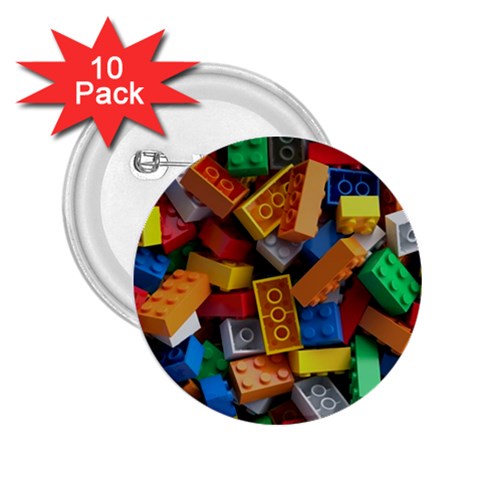 Lego, Toy Block, Colorfulness 2.25  Buttons (10 pack)  from ArtsNow.com Front