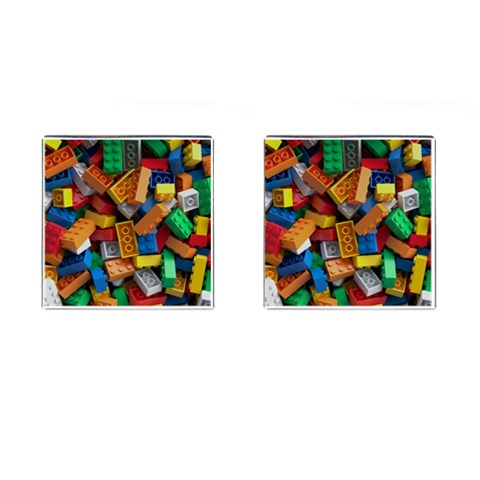 Lego, Toy Block, Colorfulness Cufflinks (Square) from ArtsNow.com Front(Pair)