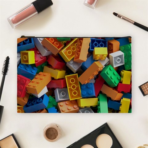 Lego, Toy Block, Colorfulness Cosmetic Bag (Large) from ArtsNow.com Front