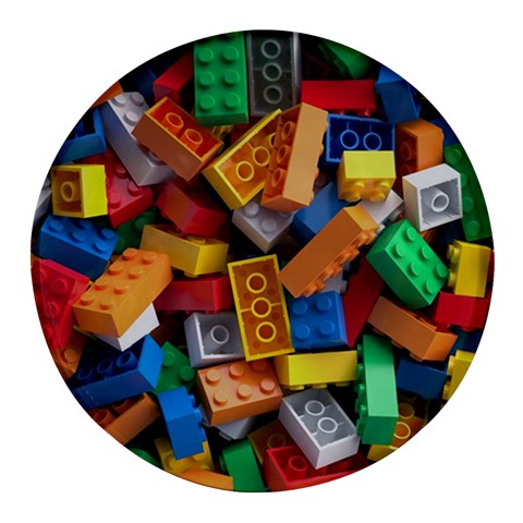 Lego, Toy Block, Colorfulness Round Glass Fridge Magnet (4 pack) from ArtsNow.com Front