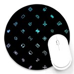 Noice, Dark, Gamer, Games, Gaming, Logo Round Mousepad