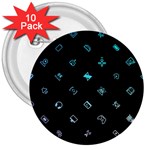 Noice, Dark, Gamer, Games, Gaming, Logo 3  Buttons (10 pack) 