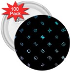 Noice, Dark, Gamer, Games, Gaming, Logo 3  Buttons (100 pack) 