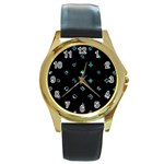 Noice, Dark, Gamer, Games, Gaming, Logo Round Gold Metal Watch