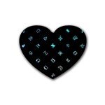 Noice, Dark, Gamer, Games, Gaming, Logo Rubber Coaster (Heart)