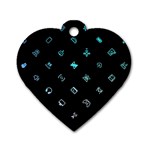 Noice, Dark, Gamer, Games, Gaming, Logo Dog Tag Heart (One Side)