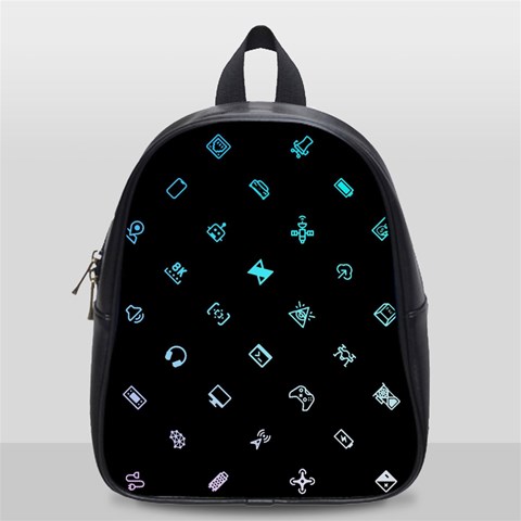 Noice, Dark, Gamer, Games, Gaming, Logo School Bag (Small) from ArtsNow.com Front