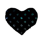 Noice, Dark, Gamer, Games, Gaming, Logo Standard 16  Premium Heart Shape Cushions