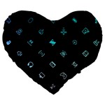 Noice, Dark, Gamer, Games, Gaming, Logo Large 19  Premium Heart Shape Cushions