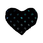 Noice, Dark, Gamer, Games, Gaming, Logo Standard 16  Premium Flano Heart Shape Cushions