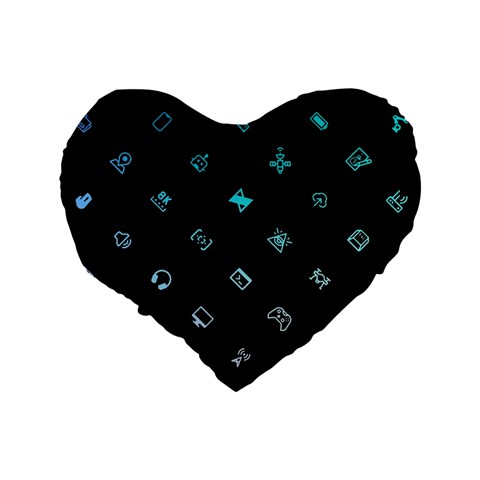 Noice, Dark, Gamer, Games, Gaming, Logo Standard 16  Premium Flano Heart Shape Cushions from ArtsNow.com Back