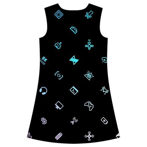 Noice, Dark, Gamer, Games, Gaming, Logo Kids  Short Sleeve Velvet Dress from ArtsNow.com Back