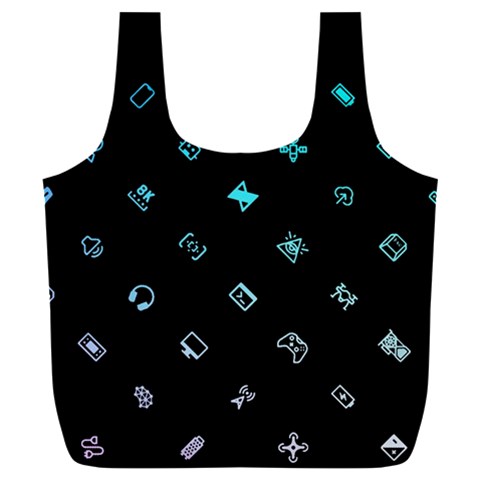 Noice, Dark, Gamer, Games, Gaming, Logo Full Print Recycle Bag (XXL) from ArtsNow.com Front