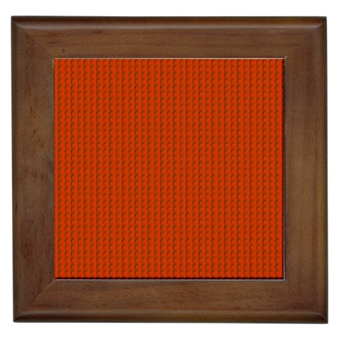 Orange Lego Texture Macro, Orange Dots Background Framed Tile from ArtsNow.com Front