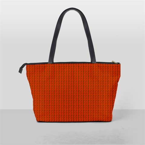 Orange Lego Texture Macro, Orange Dots Background Classic Shoulder Handbag from ArtsNow.com Back