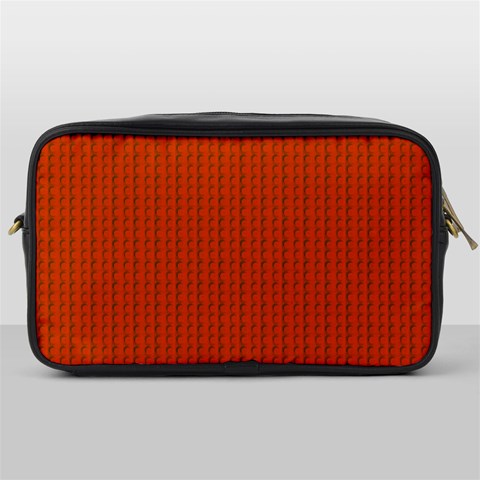 Orange Lego Texture Macro, Orange Dots Background Toiletries Bag (One Side) from ArtsNow.com Front