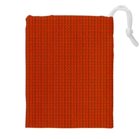 Orange Lego Texture Macro, Orange Dots Background Drawstring Pouch (4XL) from ArtsNow.com Front