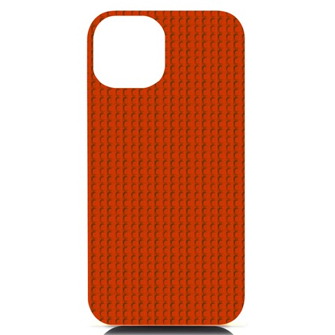 Orange Lego Texture Macro, Orange Dots Background iPhone 14 Black UV Print Case from ArtsNow.com Front