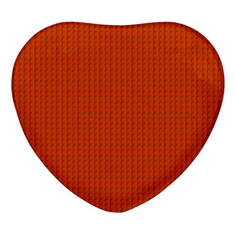 Orange Lego Texture Macro, Orange Dots Background Heart Glass Fridge Magnet (4 pack) from ArtsNow.com Front