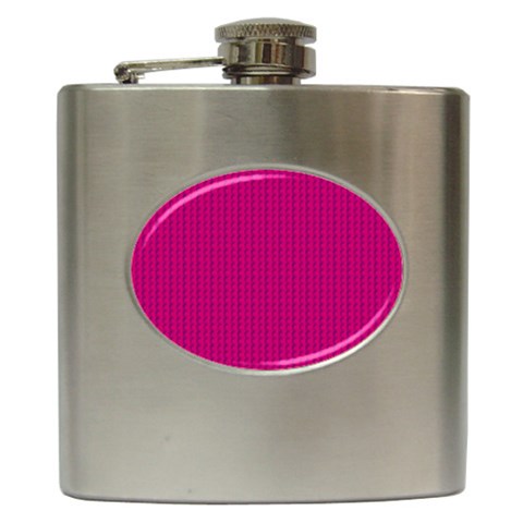 Purple Lego Texture Macro, Purple Dots Background Hip Flask (6 oz) from ArtsNow.com Front