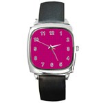 Purple Lego Texture Macro, Purple Dots Background Square Metal Watch