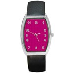 Purple Lego Texture Macro, Purple Dots Background Barrel Style Metal Watch