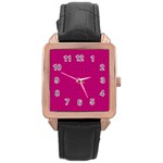 Purple Lego Texture Macro, Purple Dots Background Rose Gold Leather Watch 