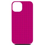 Purple Lego Texture Macro, Purple Dots Background iPhone 14 Black UV Print Case