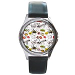 Pattern Seamless Texture Cartoon Round Metal Watch