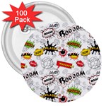 Pattern Seamless Texture Cartoon 3  Buttons (100 pack) 