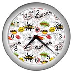 Pattern Seamless Texture Cartoon Wall Clock (Silver)