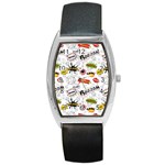 Pattern Seamless Texture Cartoon Barrel Style Metal Watch