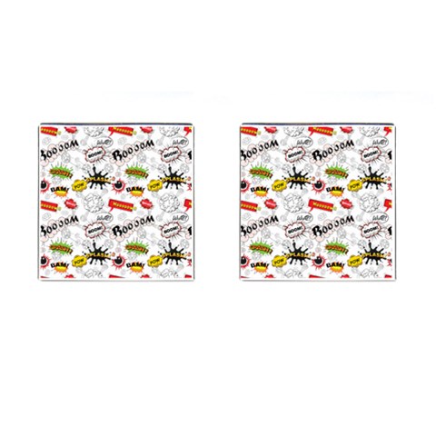 Pattern Seamless Texture Cartoon Cufflinks (Square) from ArtsNow.com Front(Pair)