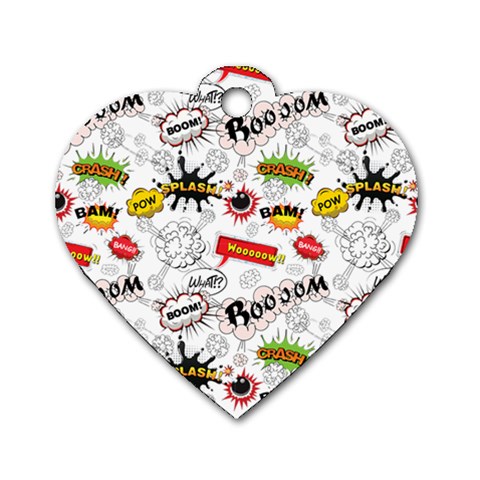 Pattern Seamless Texture Cartoon Dog Tag Heart (One Side) from ArtsNow.com Front