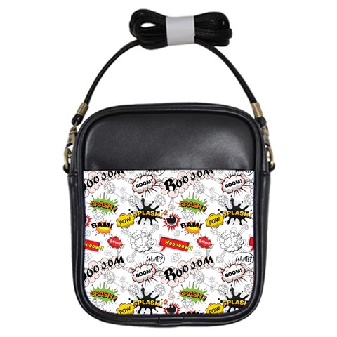 Pattern Seamless Texture Cartoon Girls Sling Bag from ArtsNow.com Front