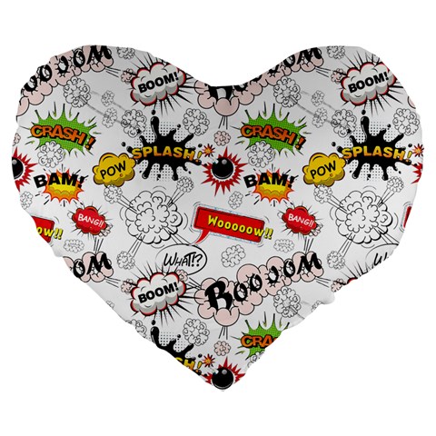 Pattern Seamless Texture Cartoon Large 19  Premium Heart Shape Cushions from ArtsNow.com Front