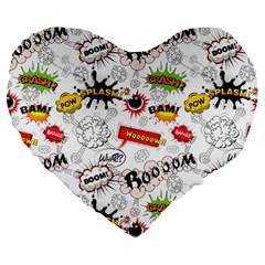 Pattern Seamless Texture Cartoon Large 19  Premium Heart Shape Cushions from ArtsNow.com Front