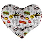 Pattern Seamless Texture Cartoon Large 19  Premium Heart Shape Cushions