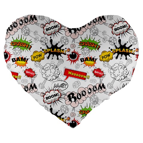 Pattern Seamless Texture Cartoon Large 19  Premium Flano Heart Shape Cushions from ArtsNow.com Front