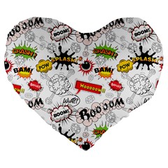 Pattern Seamless Texture Cartoon Large 19  Premium Flano Heart Shape Cushions from ArtsNow.com Front