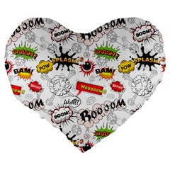 Pattern Seamless Texture Cartoon Large 19  Premium Flano Heart Shape Cushions from ArtsNow.com Back