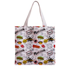 Pattern Seamless Texture Cartoon Zipper Grocery Tote Bag from ArtsNow.com Back