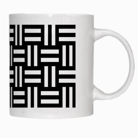 Frets Mosaic Pattern Geometric White Mug from ArtsNow.com Right