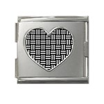 Frets Mosaic Pattern Geometric Mega Link Heart Italian Charm (18mm)