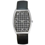 Frets Mosaic Pattern Geometric Barrel Style Metal Watch