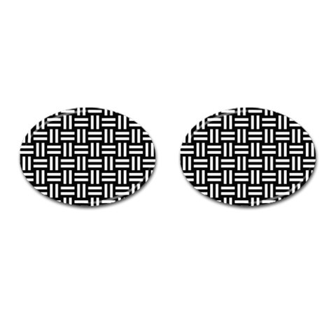 Frets Mosaic Pattern Geometric Cufflinks (Oval) from ArtsNow.com Front(Pair)