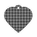 Frets Mosaic Pattern Geometric Dog Tag Heart (One Side)