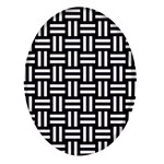 Frets Mosaic Pattern Geometric Oval Glass Fridge Magnet (4 pack)