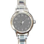 Marble Cracked Pattern Surface Round Italian Charm Watch