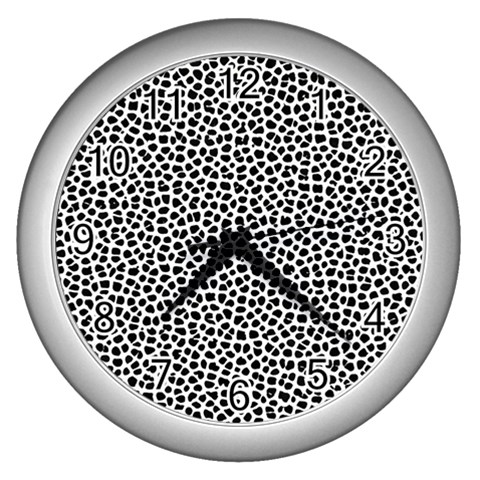 Marble Cracked Pattern Surface Wall Clock (Silver) from ArtsNow.com Front